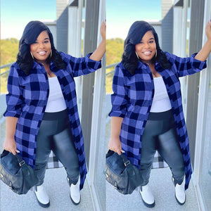 Plaid Shirt Long (tm 5XL!!)