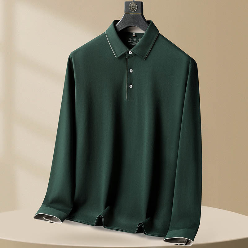 Cotton Long-sleeved Polo Shirt (tm 7XL)!