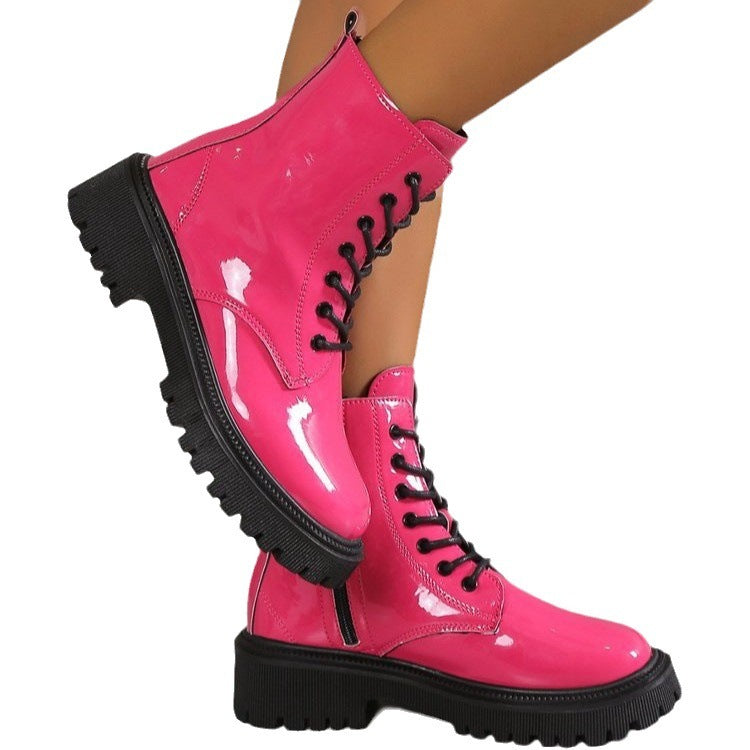 Lace-up Mid-calf Boots
