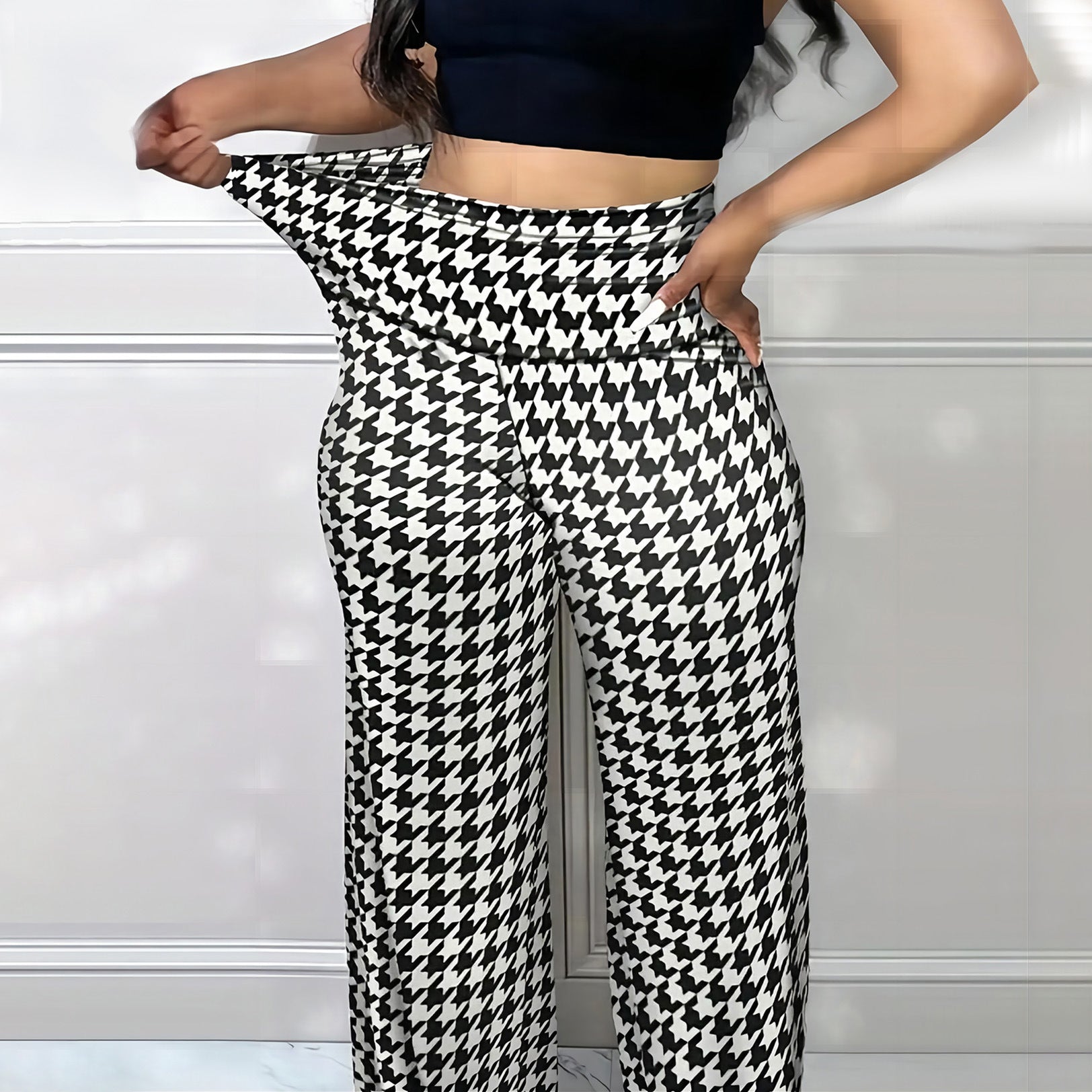 High Waist Tight Straight-leg Pants