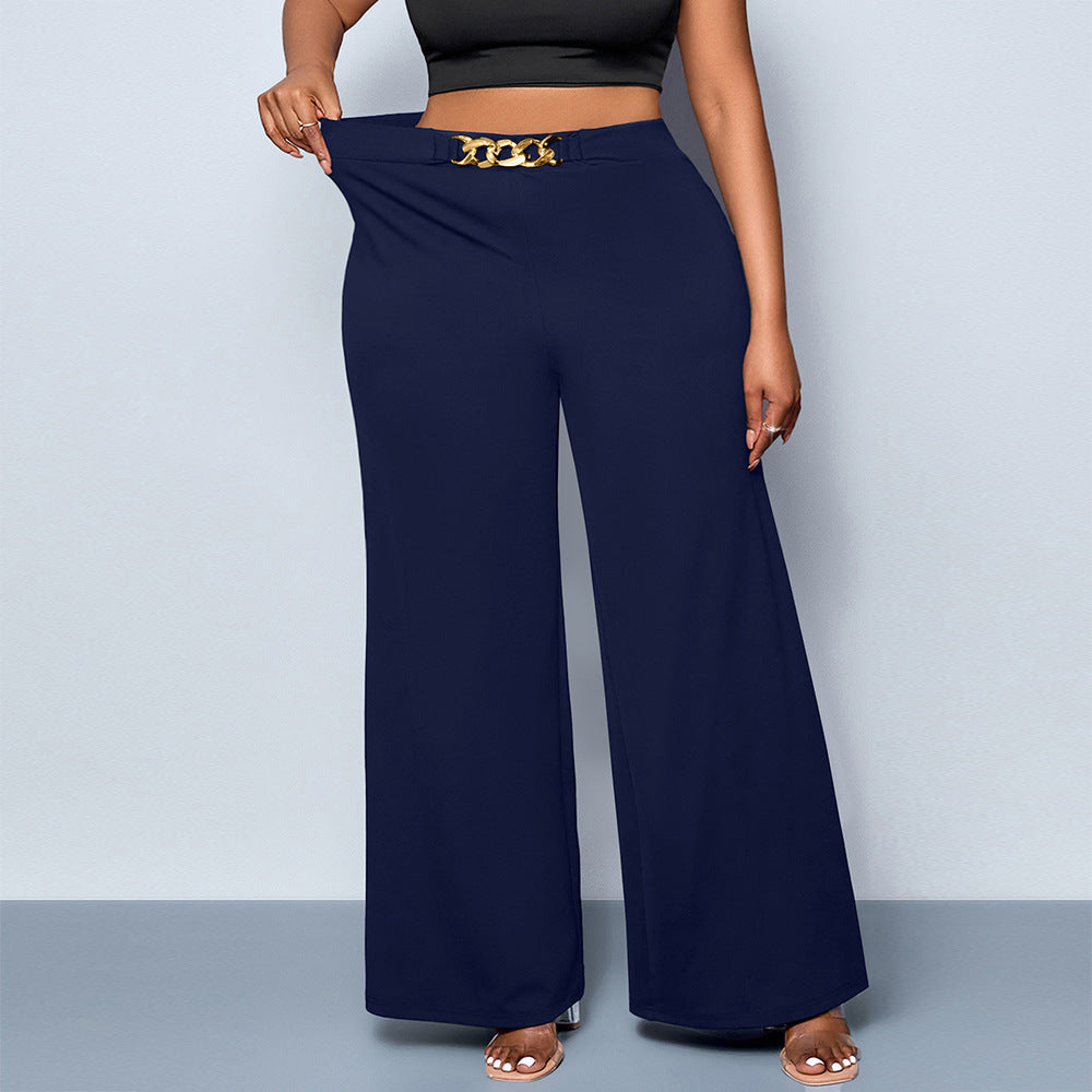 Metal Buckle Trousers