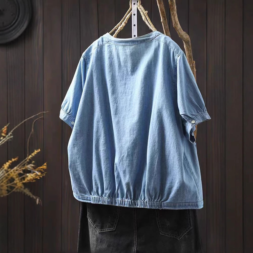 Light Blue Cotton Denim Jacket