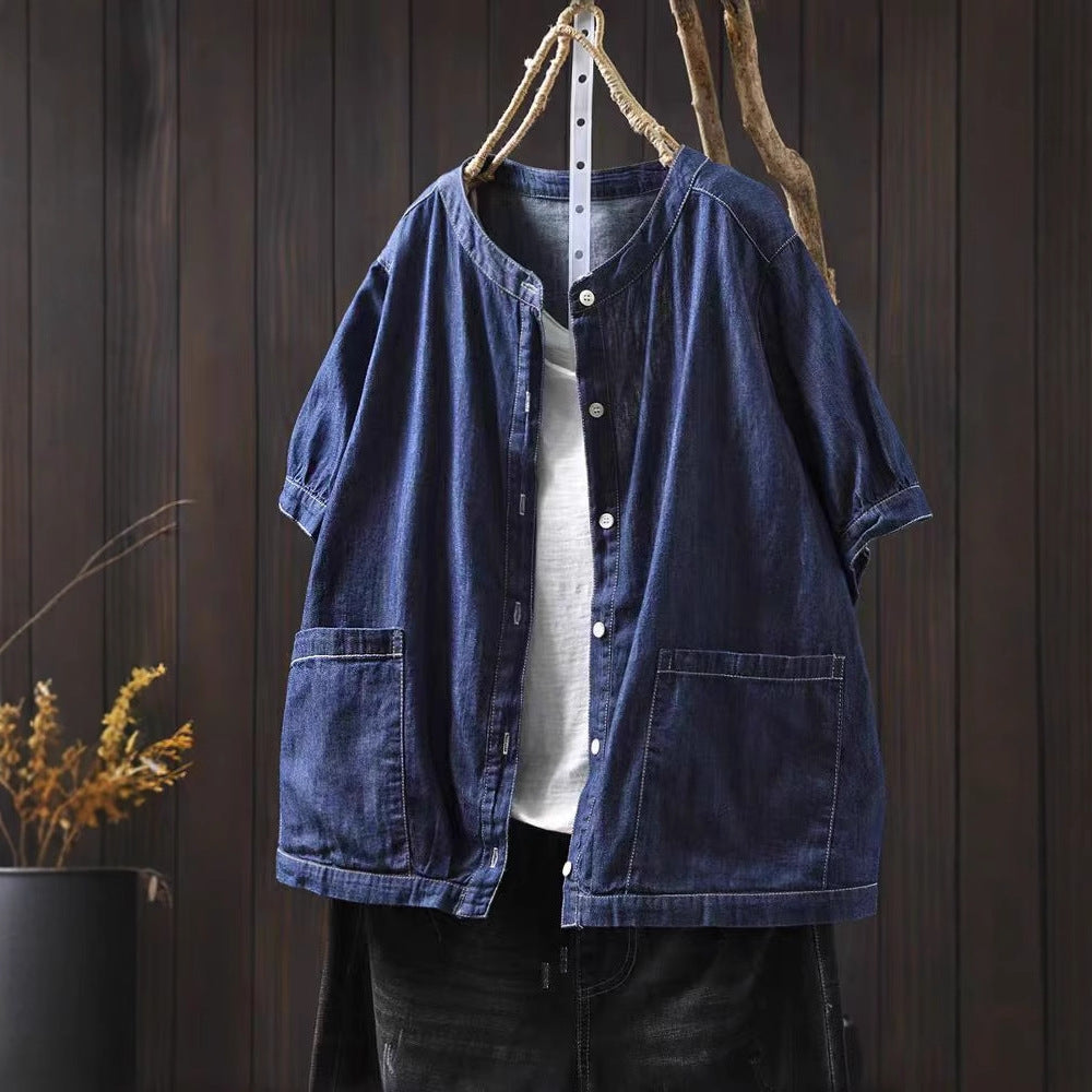 Light Blue Cotton Denim Jacket