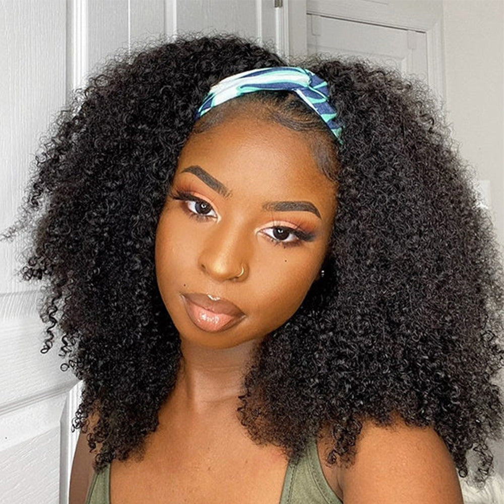 Curly Headbandwig Human Hair