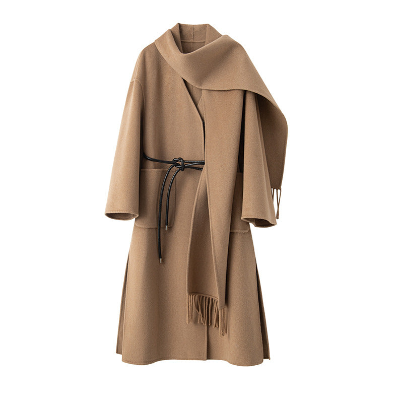 Woolen Coat Tassel Scarf