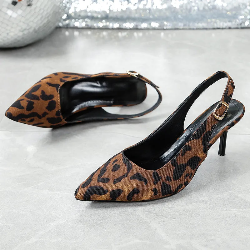 Leopard  Slingback Pumps