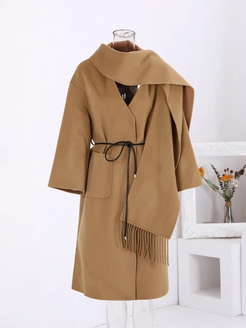 Woolen Coat Tassel Scarf