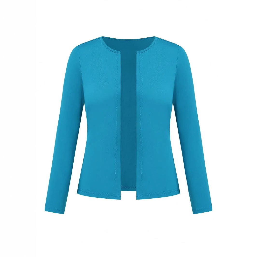 Round Neck Dress with Long Sleeve Jacket