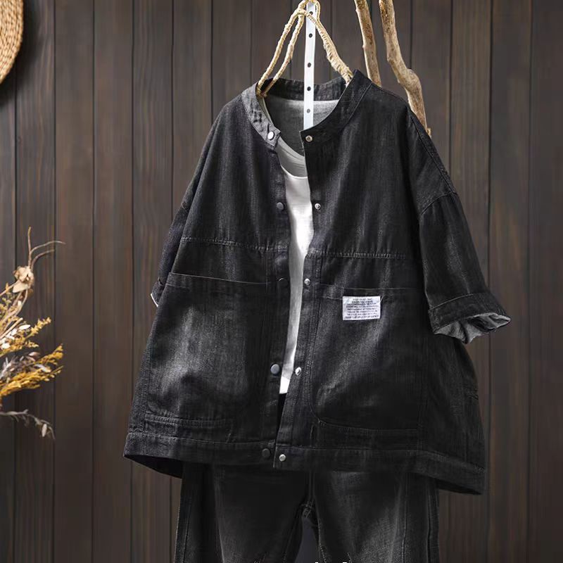 Large Pocket Blue Denim Jacket