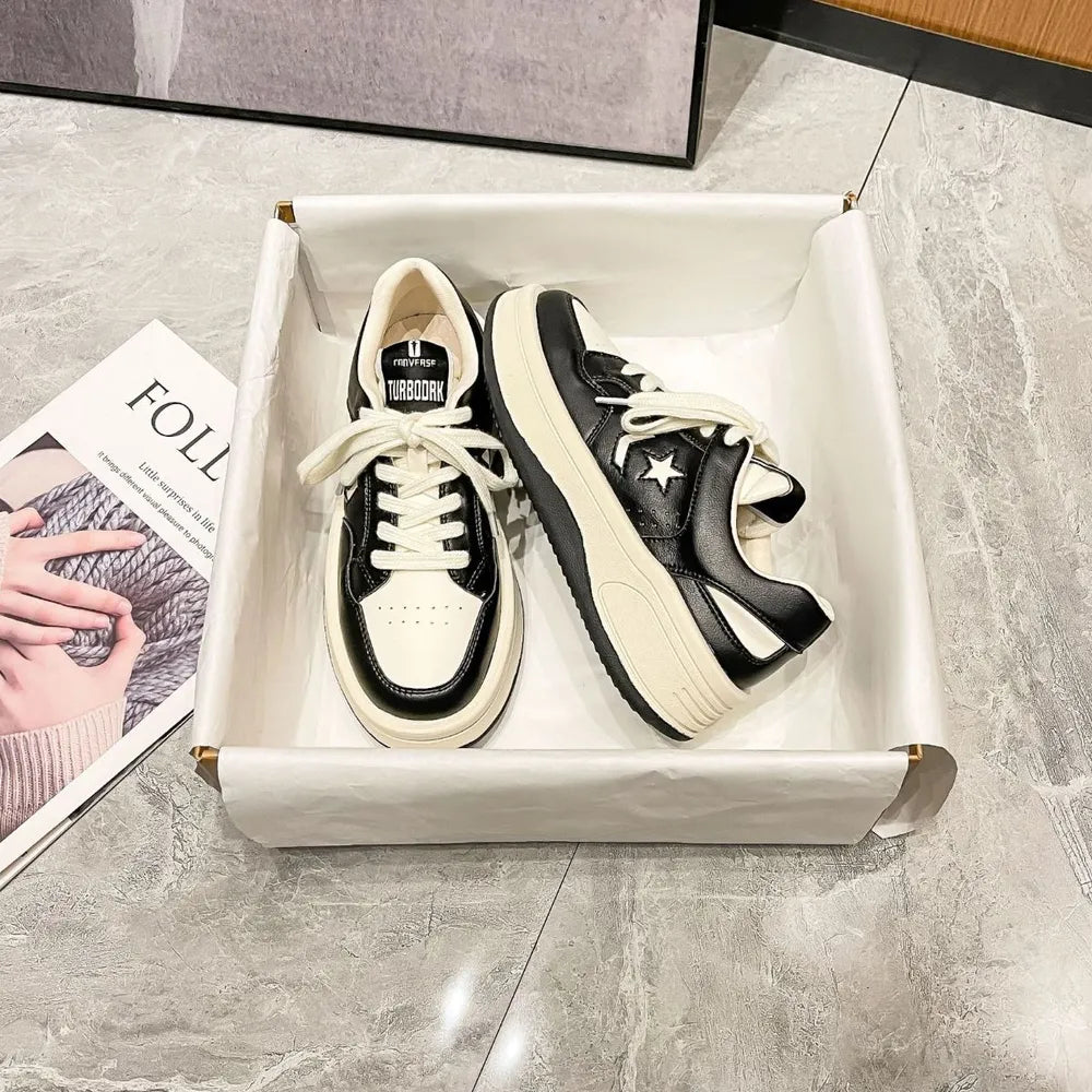 Star Lace Up Platform Sneakers