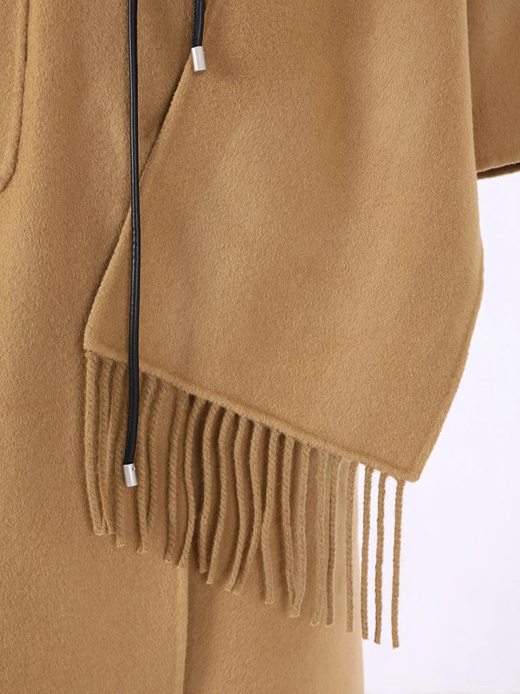 Woolen Coat Tassel Scarf