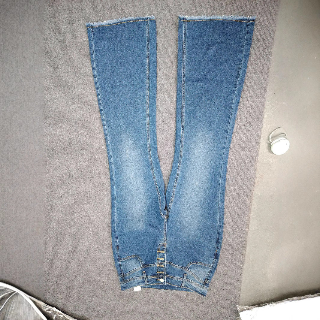 Washed and worn jeans