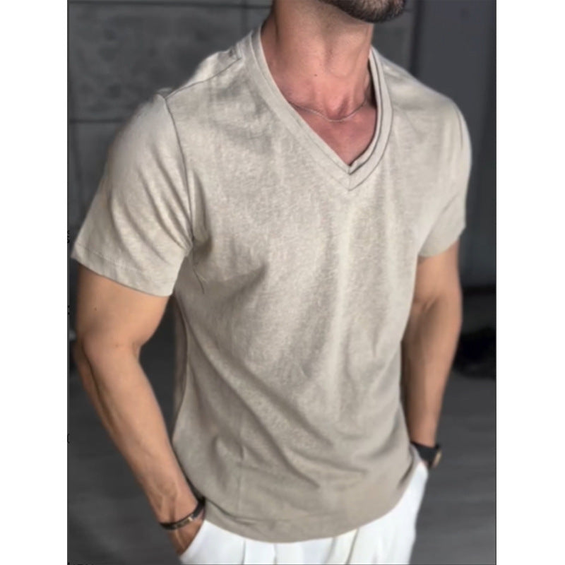 Double V-neck T-shirt