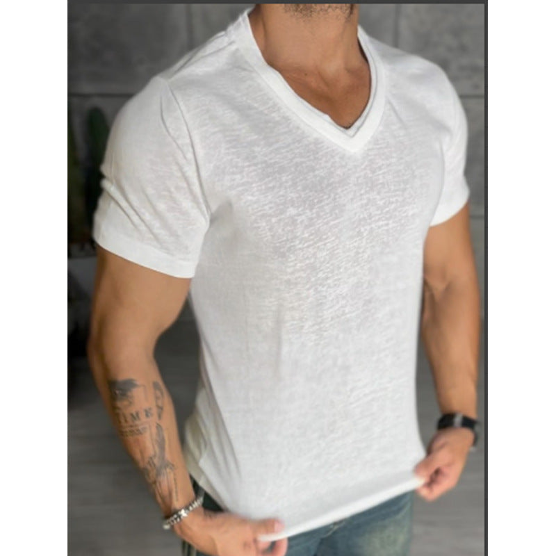 Double V-neck T-shirt