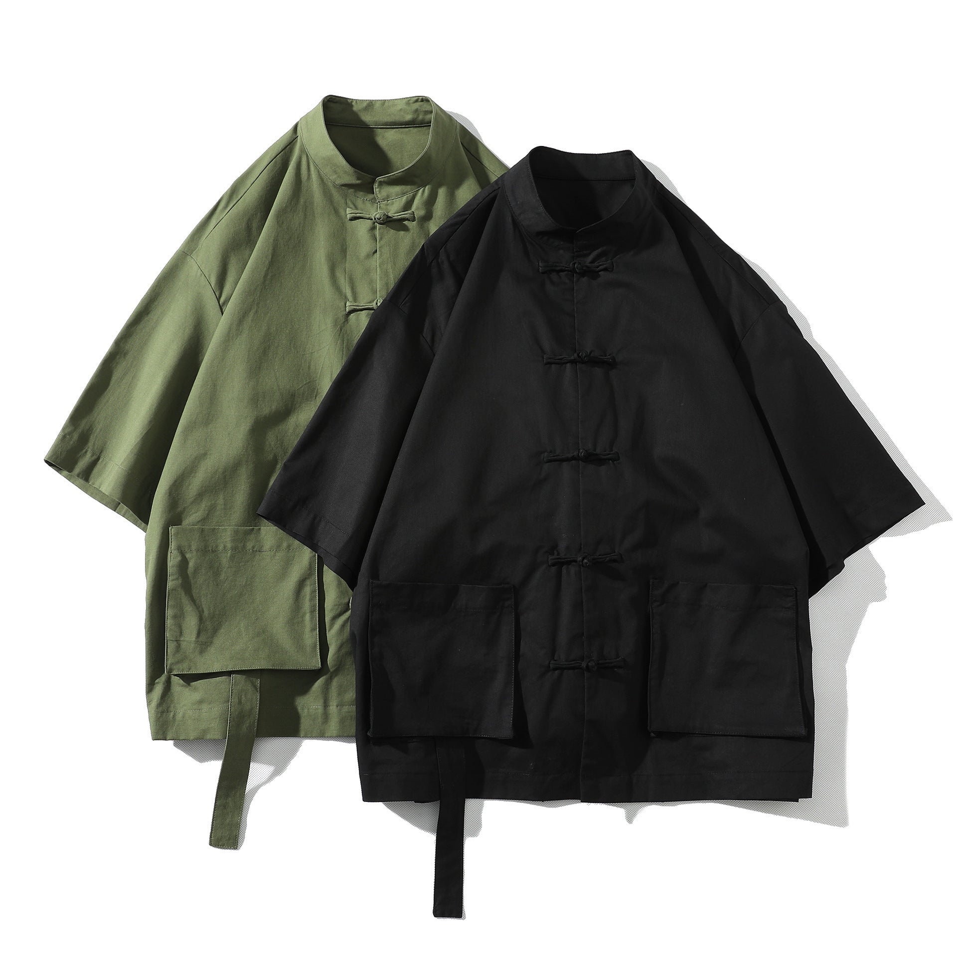 Chinese Style Short-sleeved Disc Button Shirt (tm 5XL)!!