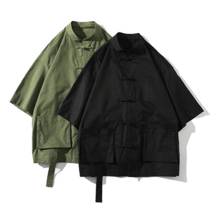 Chinese Style Short-sleeved Disc Button Shirt (tm 5XL)!!
