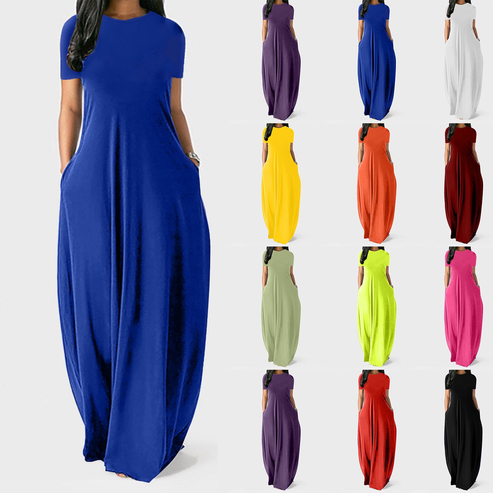 Round Neck Pocket Dress