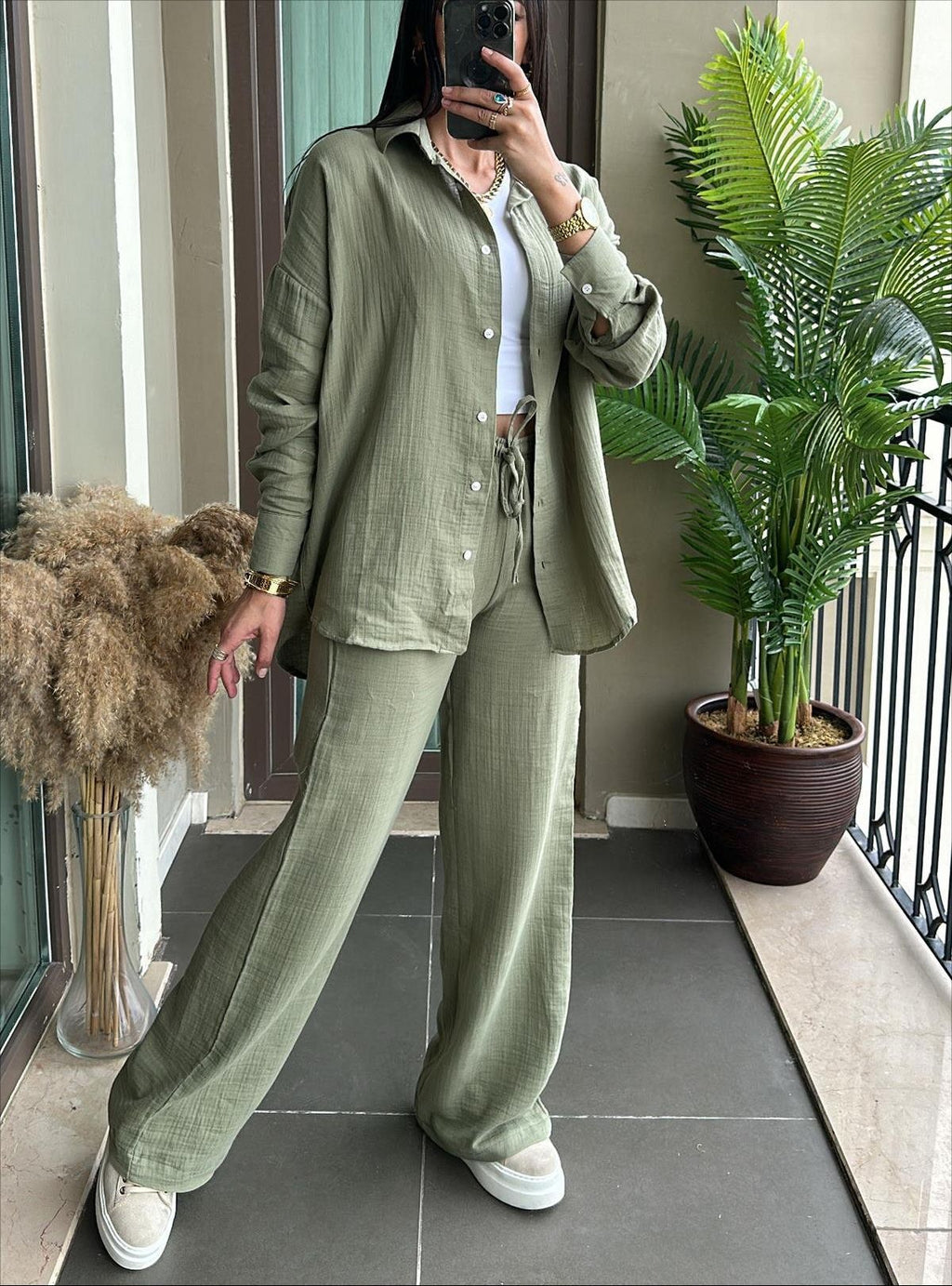 Long Sleeve Shirt Two-piece Set (tm 5XL)!!