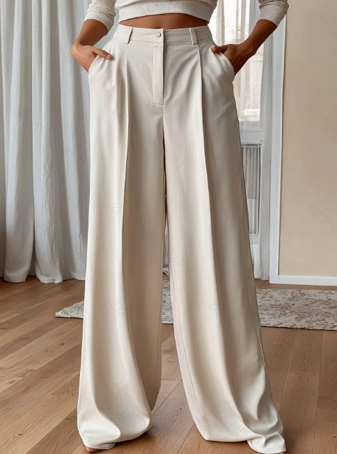High Waist Straight Leg Trousers