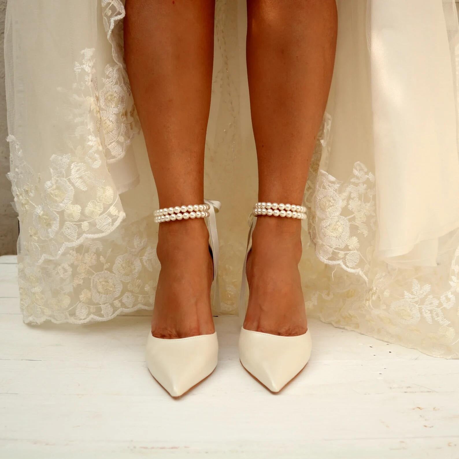 Chunky Heel Pearl Ribbon  Shoes(tm maat 43)!!