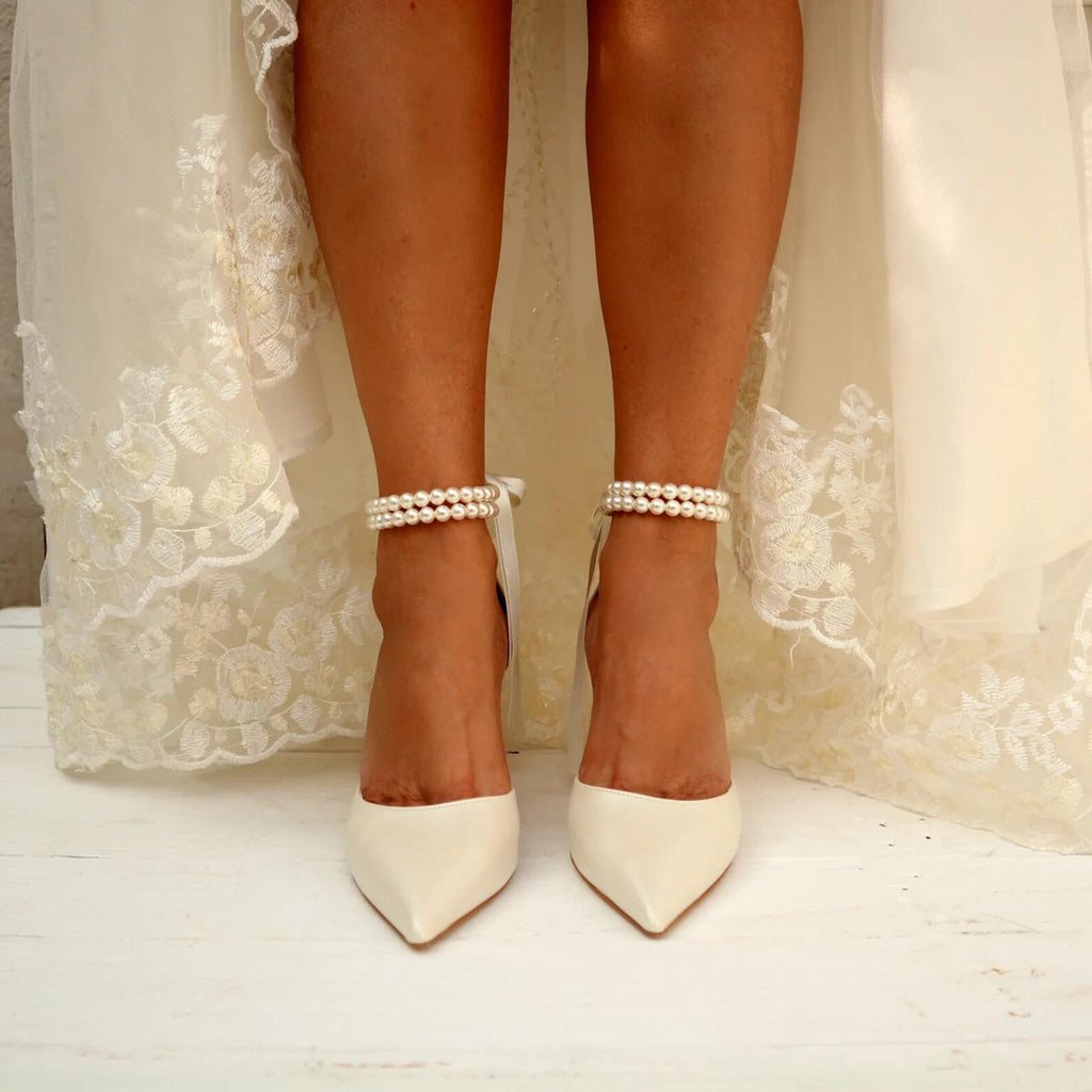 Chunky Heel Pearl Ribbon  Shoes(tm maat 43)!!