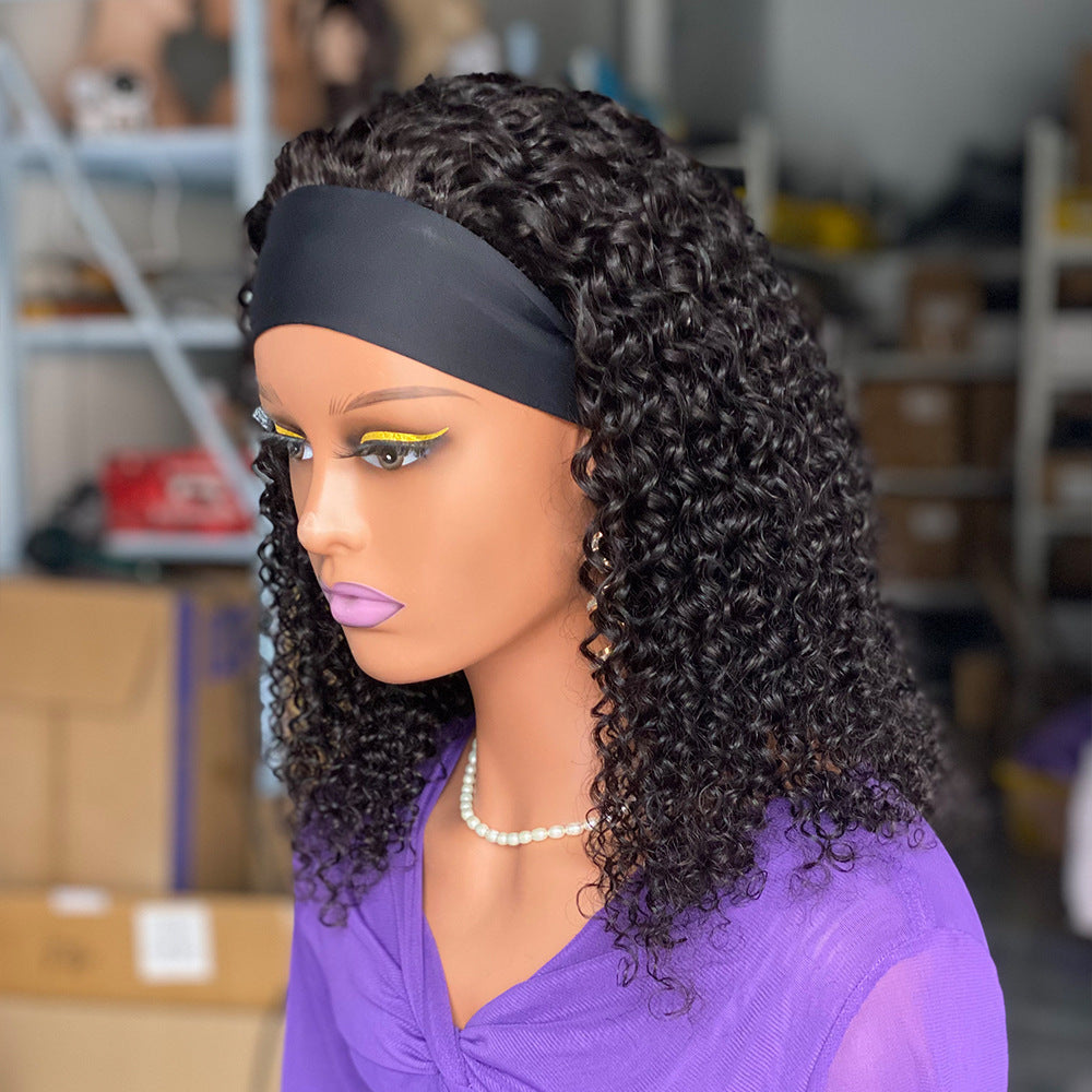 Curly Headbandwig Human Hair