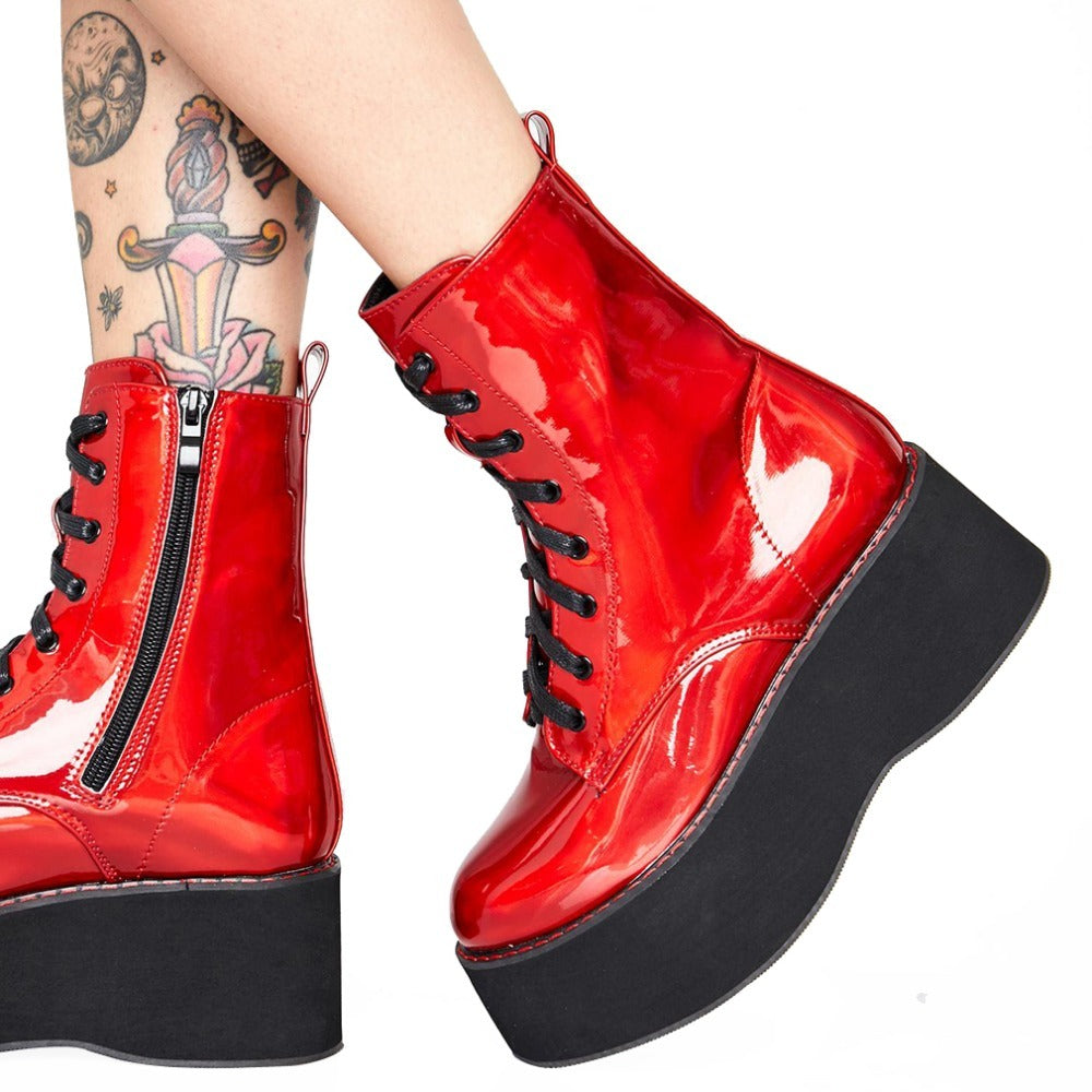 Lace-up Platform Ankle Boots