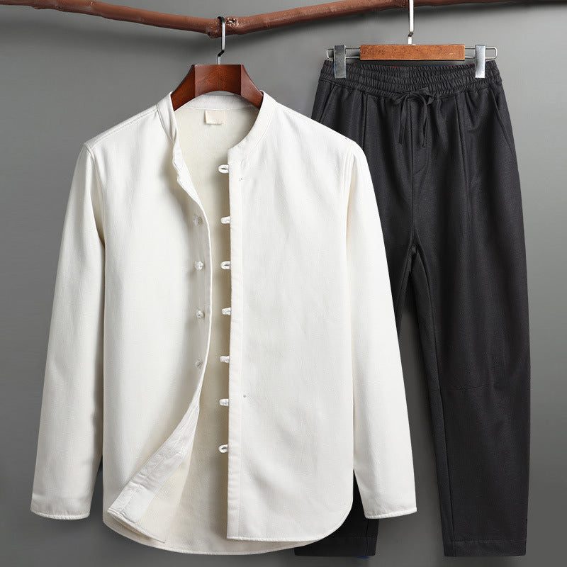 Long Sleeve Cotton Linen Two piece set (tm 5XL)!!
