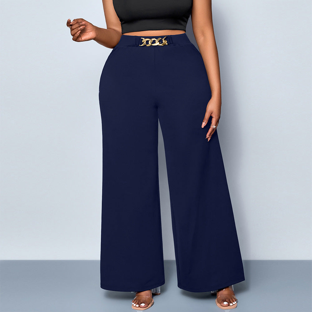 Metal Buckle Trousers