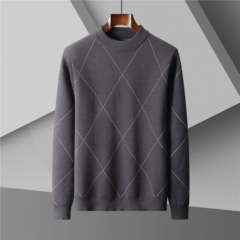 Half Turtleneck Jacquard Knitted Sweater (tm 7XL)!!