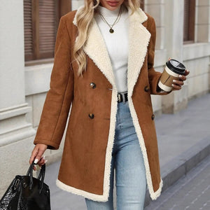 Fleece Suede Mid-length Wool Jacket