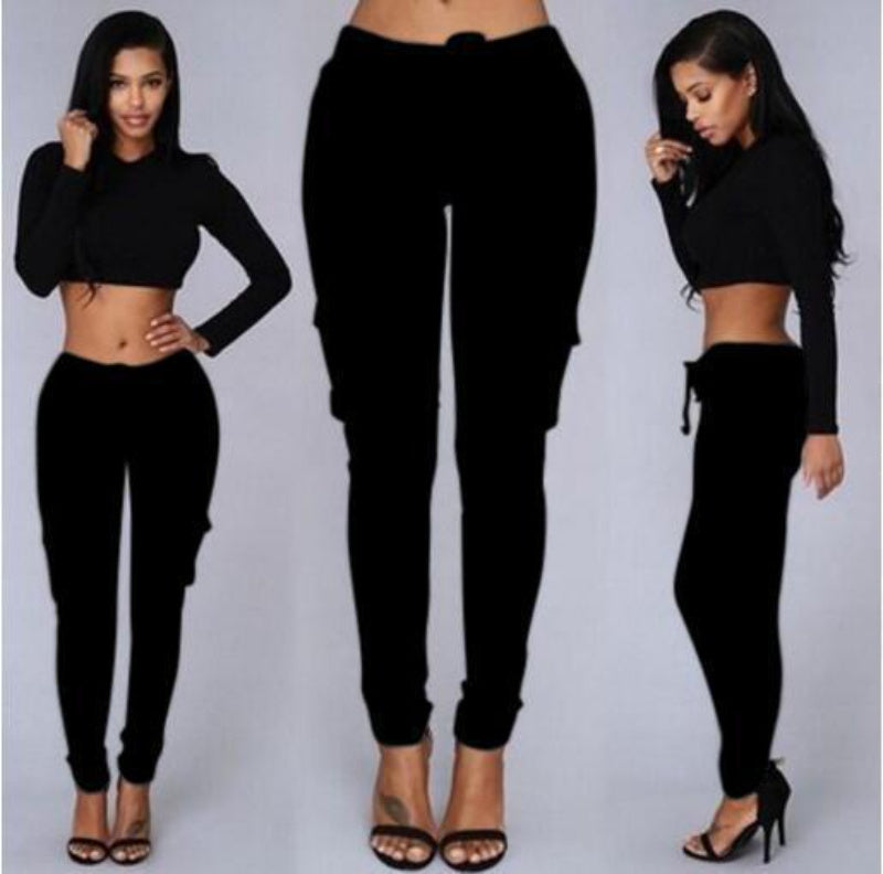 Women's Multi-Pocket Drawstring Pants (tm 4XL)