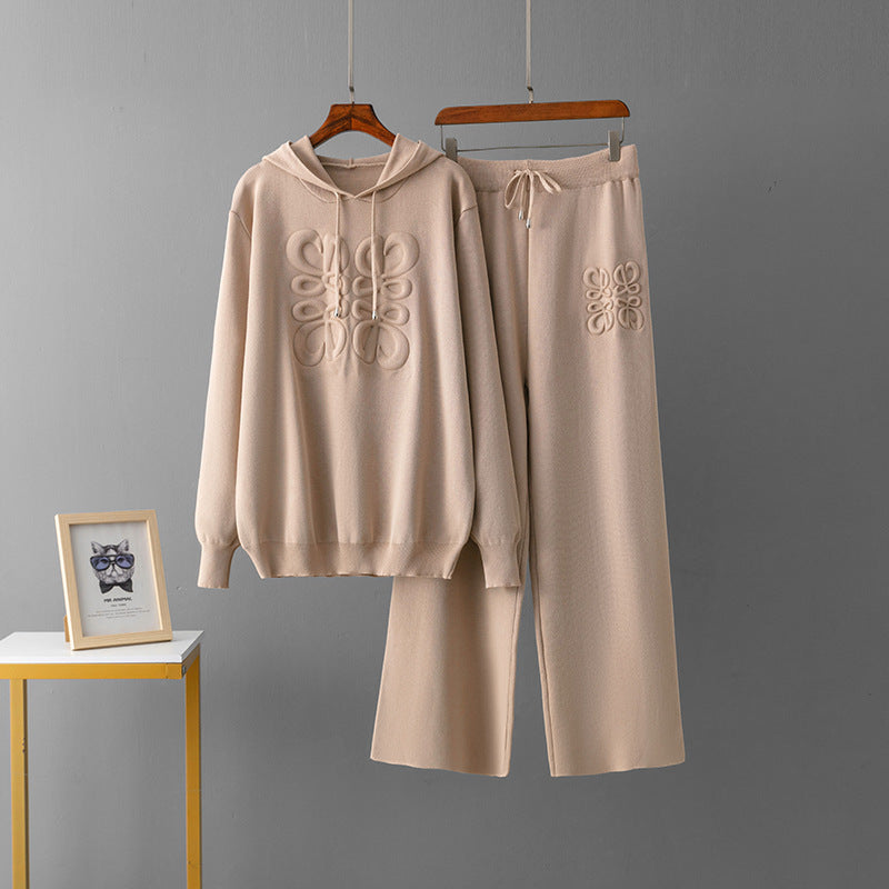 Knitted Embroidery Two-piece Set ( one size)