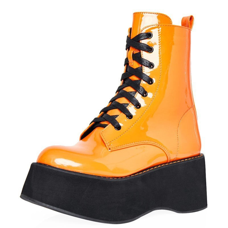 Lace-up Platform Ankle Boots