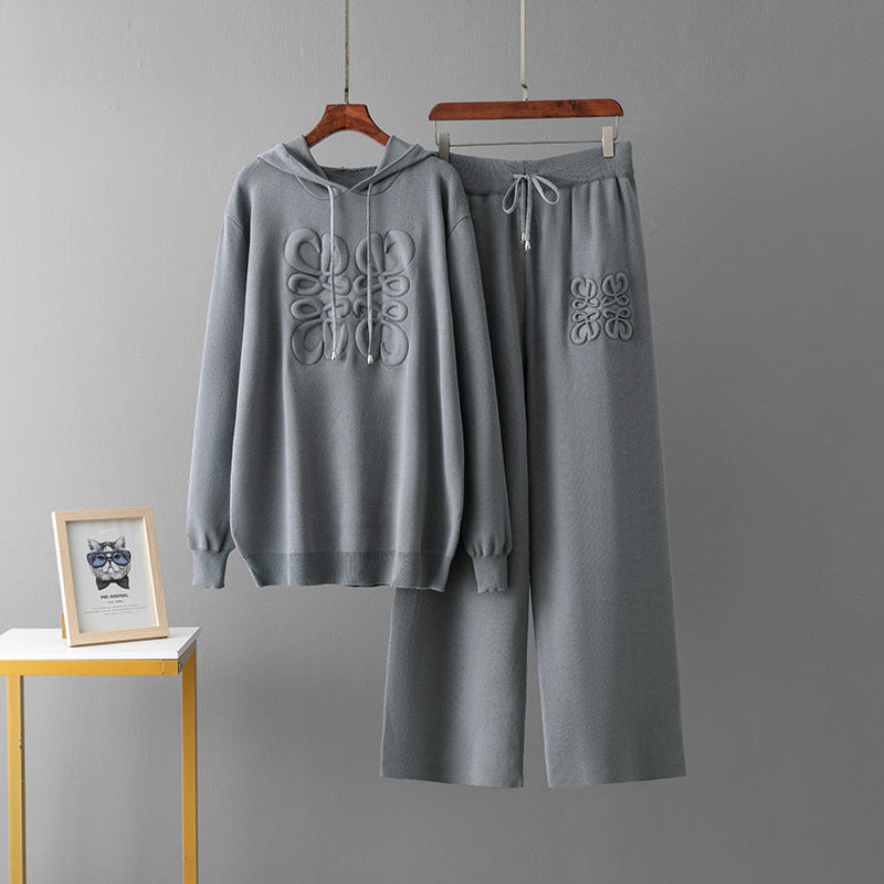 Knitted Embroidery Two-piece Set ( one size)