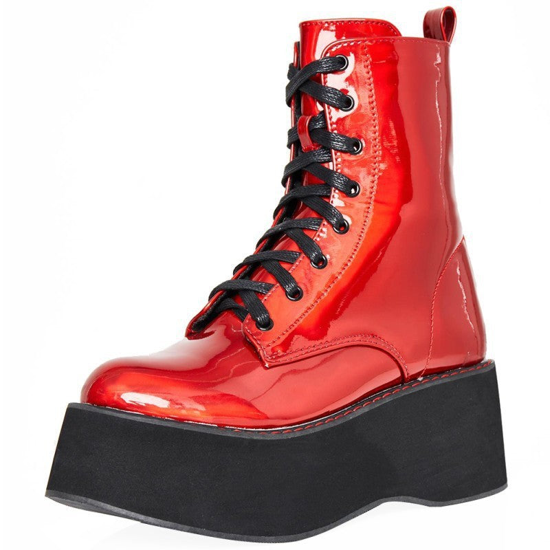 Lace-up Platform Ankle Boots