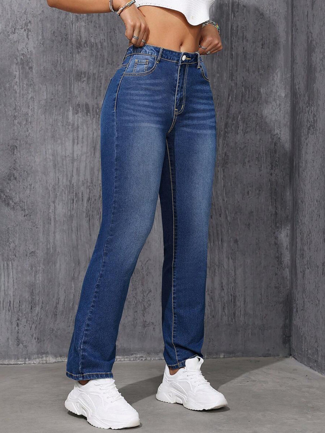 Deep Blue Straight Leg Jeans (tm8XL)!!