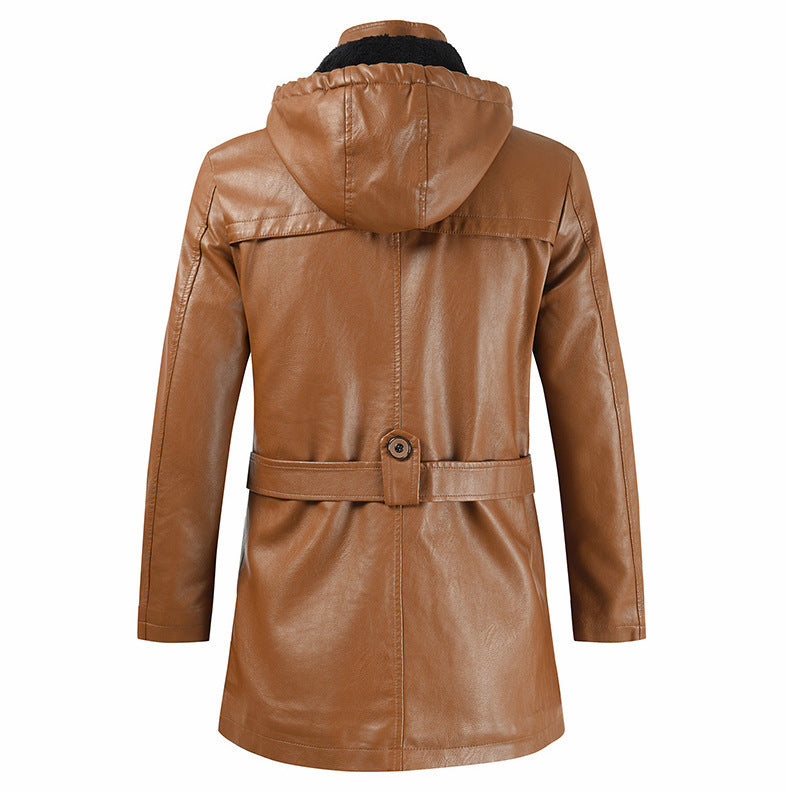 Mid-length Leather Coat