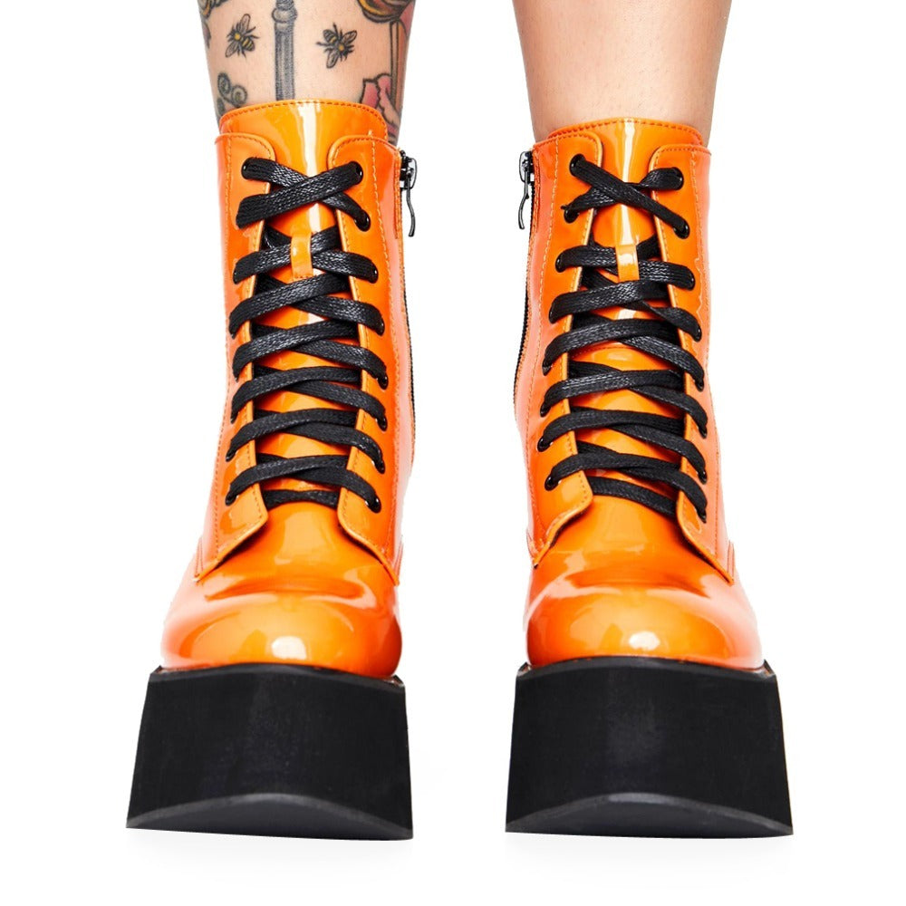 Lace-up Platform Ankle Boots