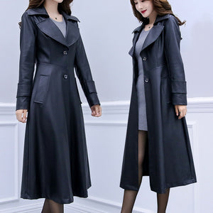 Slim Long Leather Jacket (tm 6XL!!)