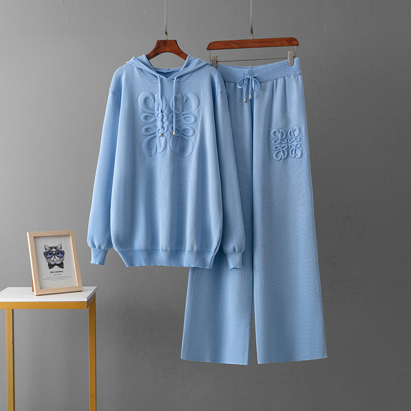 Knitted Embroidery Two-piece Set ( one size)