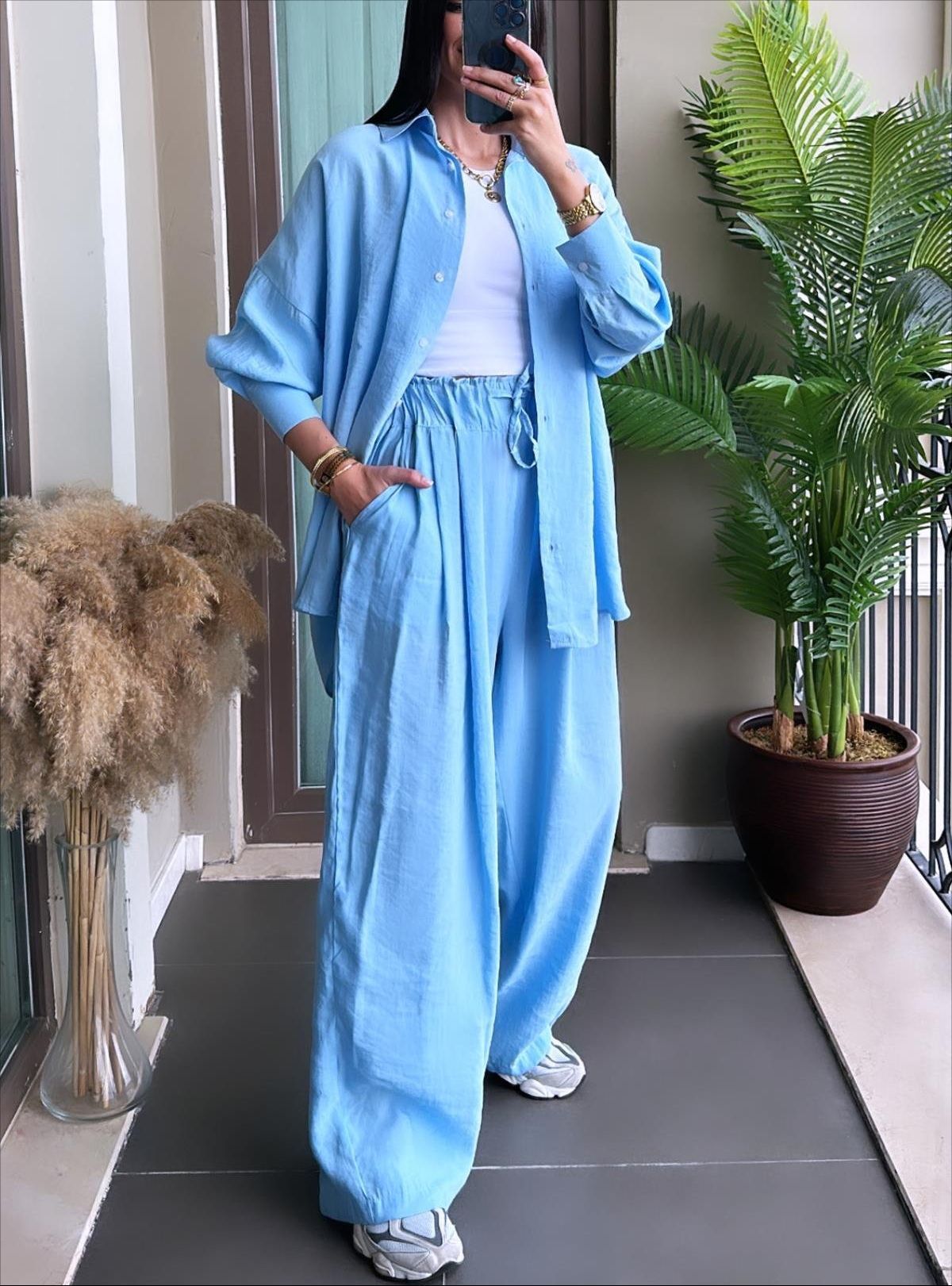 Long Sleeve Shirt Two-piece Set (tm 5XL)!!