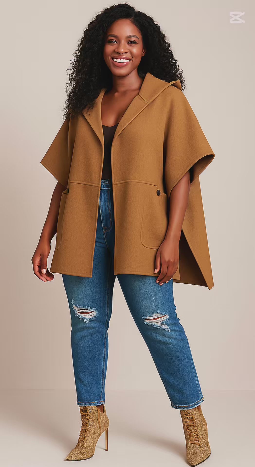 Hooded Half Batwing Sleeve Cardigans